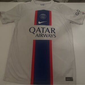 Nike PSG White Neymar Jersey with Blue and Red Stripes